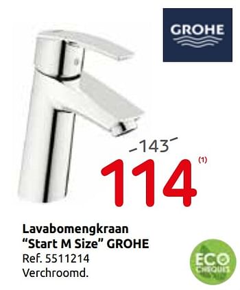 Promoties Lavabomengkraan start m size grohe - Grohe - Geldig van 23/07/2019 tot 05/08/2019 bij Brico