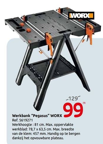 Promoties Werkbank pegasus worx - Worx - Geldig van 23/07/2019 tot 05/08/2019 bij Brico