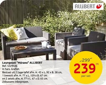 Promoties Loungeset mérano allibert - Allibert - Geldig van 23/07/2019 tot 05/08/2019 bij Brico