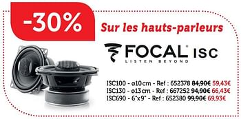 Promotions Haut-parleurs focal isc100 - Produit maison - Auto 5  - Valide de 11/07/2019 à 18/08/2019 chez Auto 5