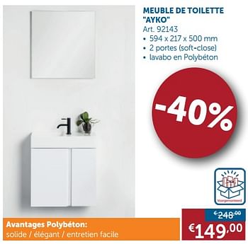 Promotions Meuble de toilette ayko - Belbano - Valide de 23/07/2019 à 19/08/2019 chez Zelfbouwmarkt