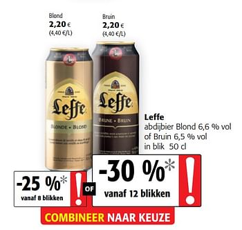Promoties Leffe abdijbier blond of bruin - Leffe - Geldig van 17/07/2019 tot 30/07/2019 bij Colruyt