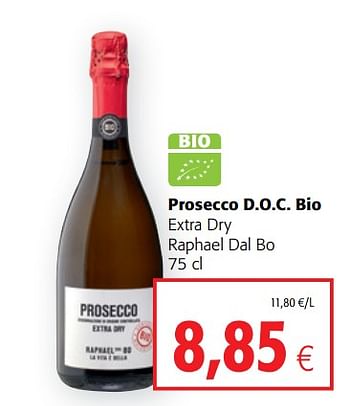 Promoties Prosecco d.o.c. bio extra dry raphael dal bo - Schuimwijnen - Geldig van 17/07/2019 tot 30/07/2019 bij Colruyt