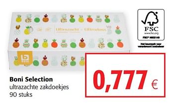 Promoties Boni selection ultrazachte zakdoekjes - Boni - Geldig van 17/07/2019 tot 30/07/2019 bij Colruyt