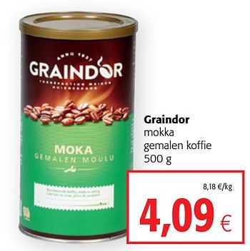 Promoties Graindor mokka gemalen koffie - Graindor - Geldig van 17/07/2019 tot 30/07/2019 bij Colruyt