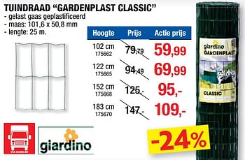Promoties Tuindraad gardenplast classic - Giardino - Geldig van 17/07/2019 tot 28/07/2019 bij Hubo