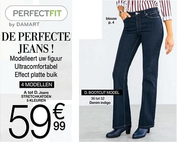 Promoties Jeans stretchkatoen bootcut model - Huismerk - Damart - Geldig van 17/07/2019 tot 30/09/2019 bij Damart