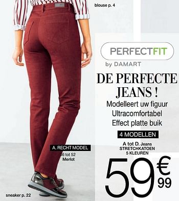 Promoties Jeans stretchkatoen recht model - Huismerk - Damart - Geldig van 17/07/2019 tot 30/09/2019 bij Damart