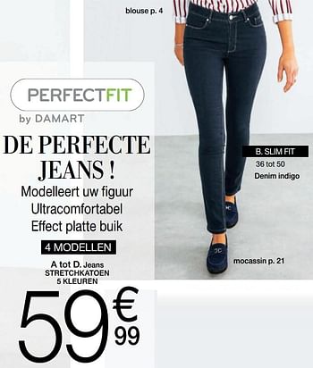 Promoties Jeans stretchkatoen slim fit - Huismerk - Damart - Geldig van 17/07/2019 tot 30/09/2019 bij Damart