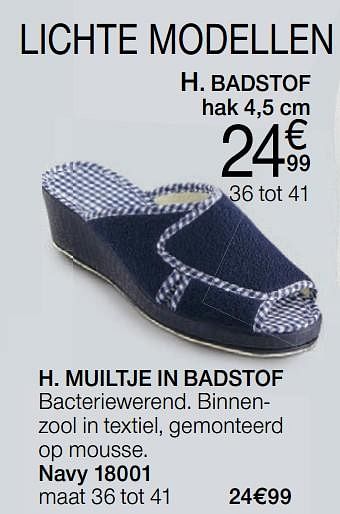 Promoties Muiltje in badstof - Huismerk - Damart - Geldig van 17/07/2019 tot 30/09/2019 bij Damart