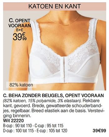 Promoties Beha zonder beugels, opent vooraan - Huismerk - Damart - Geldig van 17/07/2019 tot 30/09/2019 bij Damart