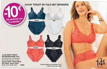 Promoties Slip zacht tricot en geborduurde tule - Huismerk - Damart - Geldig van 17/07/2019 tot 30/09/2019 bij Damart