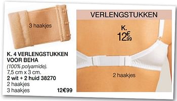 Promoties 4 verlengstukken voor beha - Huismerk - Damart - Geldig van 17/07/2019 tot 30/09/2019 bij Damart