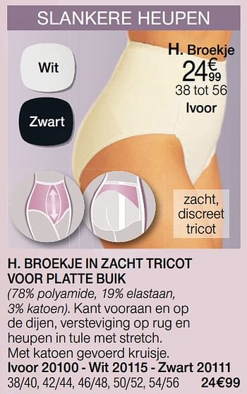 Promoties Broekje in zacht tricot voor platte buik - Huismerk - Damart - Geldig van 17/07/2019 tot 30/09/2019 bij Damart