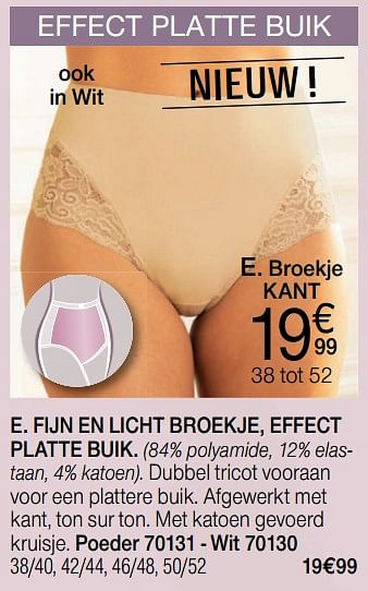 Promoties Fijn en licht broekje, effect platte buik - Huismerk - Damart - Geldig van 17/07/2019 tot 30/09/2019 bij Damart