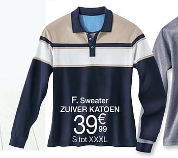 Promoties Sweater zuiver katoen - Huismerk - Damart - Geldig van 17/07/2019 tot 30/09/2019 bij Damart