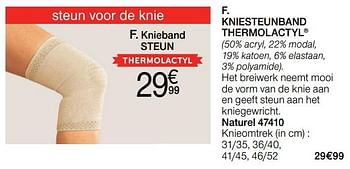 Promoties Kniesteunband thermolactyl - Huismerk - Damart - Geldig van 17/07/2019 tot 30/09/2019 bij Damart