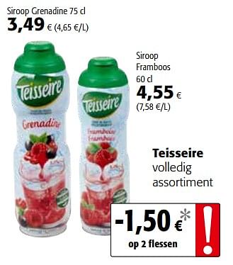 Promoties Teisseire volledig assortiment - Teisseire - Geldig van 17/07/2019 tot 30/07/2019 bij Colruyt