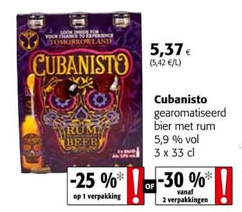 Promoties Cubanisto gearomatiseerd bier met rum - Cubanisto - Geldig van 17/07/2019 tot 30/07/2019 bij Colruyt