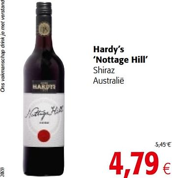 Promoties Hardy`s nottage hill shiraz australië - Rode wijnen - Geldig van 17/07/2019 tot 30/07/2019 bij Colruyt