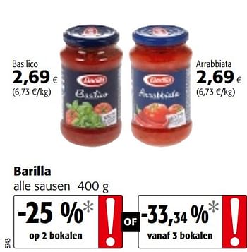 Promoties Barilla alle sausen - Barilla - Geldig van 17/07/2019 tot 30/07/2019 bij Colruyt
