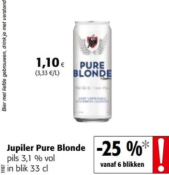Promotions Jupiler pure blonde pils - Jupiler - Valide de 17/07/2019 à 30/07/2019 chez Colruyt