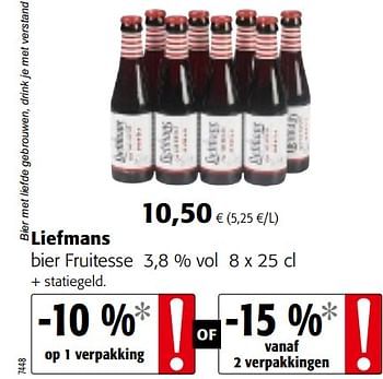 Promoties Liefmans bier fruitesse - Liefmans - Geldig van 17/07/2019 tot 30/07/2019 bij Colruyt