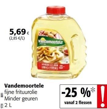 Promoties Vandemoortele fijne frituurolie minder geuren - Vandemoortele - Geldig van 17/07/2019 tot 30/07/2019 bij Colruyt