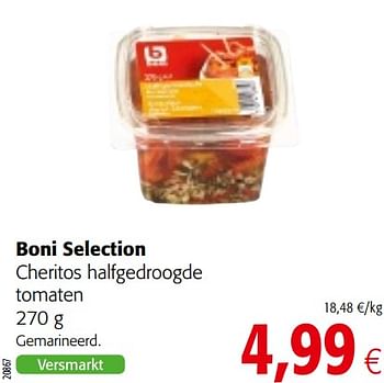 Promoties Boni selection cheritos halfgedroogde tomaten - Boni - Geldig van 17/07/2019 tot 30/07/2019 bij Colruyt