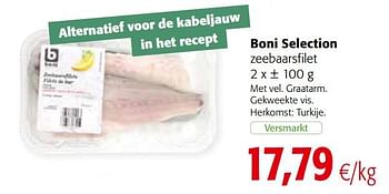 Promoties Boni selection zeebaarsfilet - Boni - Geldig van 17/07/2019 tot 30/07/2019 bij Colruyt