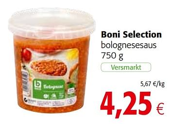 Promoties Boni selection bolognesesaus - Boni - Geldig van 17/07/2019 tot 30/07/2019 bij Colruyt