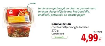 Promoties Boni selection cheritos halfgedroogde tomaten - Boni - Geldig van 17/07/2019 tot 30/07/2019 bij Colruyt