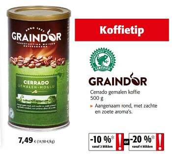Promotions Graindor cerrado gemalen koffie - Graindor - Valide de 17/07/2019 à 30/07/2019 chez Colruyt