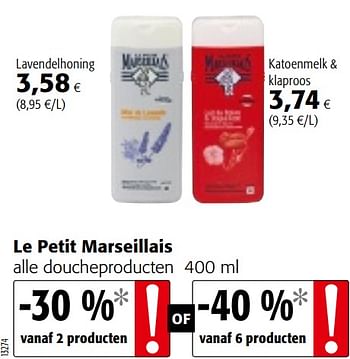 Promoties Le petit marseillais alle doucheproducten - Le Petit Marseillais - Geldig van 17/07/2019 tot 30/07/2019 bij Colruyt