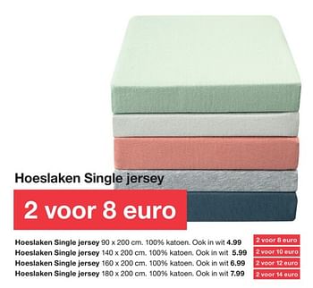 Promoties Hoeslaken single jersey - Huismerk - Zeeman  - Geldig van 20/07/2019 tot 26/07/2019 bij Zeeman
