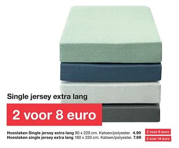 Promoties Single jersey extra lang - Huismerk - Zeeman  - Geldig van 20/07/2019 tot 26/07/2019 bij Zeeman