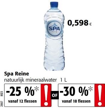 Promoties Spa reine natuurlijk mineraalwater - Spa - Geldig van 17/07/2019 tot 30/07/2019 bij Colruyt