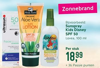 Promoties Sunspray kids disney spf 50 lovea - Lovea - Geldig van 15/07/2019 tot 11/08/2019 bij Holland & Barret