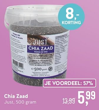 Promoties Chia zaad just - Just - Geldig van 15/07/2019 tot 11/08/2019 bij Holland & Barret