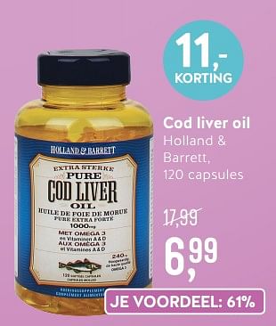 Promoties Cod liver oil holland + barrett - Huismerk - Holland & Barrett - Geldig van 15/07/2019 tot 11/08/2019 bij Holland & Barret