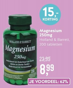 Promoties Magnesium holland + barrett - Huismerk - Holland & Barrett - Geldig van 15/07/2019 tot 11/08/2019 bij Holland & Barret