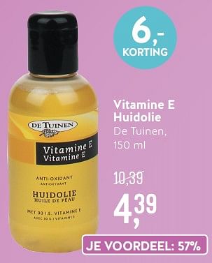 Promoties Vitamine e huidolie de tuinen - Huismerk - Holland & Barrett - Geldig van 15/07/2019 tot 11/08/2019 bij Holland & Barret