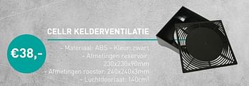Promoties Cellr kelderventilatie - CELLR - Geldig van 01/07/2019 tot 30/09/2019 bij Bouwmat