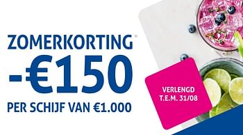 Promoties Zomerkorting -€150 per schijf van €1.000 - Huismerk - Ixina - Geldig van 01/08/2019 tot 31/08/2019 bij IXINA