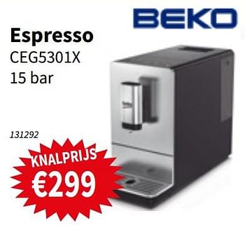 Promoties Beko espresso ceg5301x - Beko - Geldig van 18/07/2019 tot 31/07/2019 bij Cevo Market