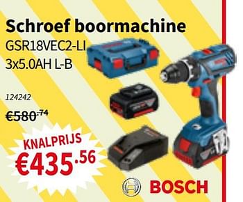 Promoties Bosch schroefboormachine gsr18vec2-li 3x5.0ah l-b - Bosch - Geldig van 18/07/2019 tot 31/07/2019 bij Cevo Market