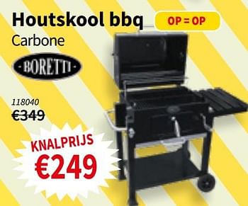 Promoties Houtskool bbq carbone - Boretti - Geldig van 18/07/2019 tot 31/07/2019 bij Cevo Market