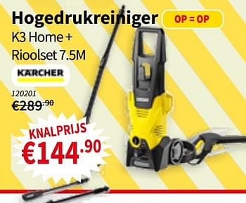 Promoties Karcher hogedrukreiniger k3 home + rioolset - Kärcher - Geldig van 18/07/2019 tot 31/07/2019 bij Cevo Market