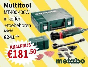 Promoties Metabo multitool 400w in koffer + toebehoren - Metabo - Geldig van 18/07/2019 tot 31/07/2019 bij Cevo Market