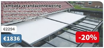 Promoties Lambada verandazonnewering - Huismerk - Cevo - Geldig van 18/07/2019 tot 31/07/2019 bij Cevo Market